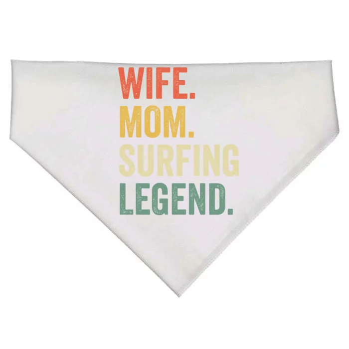 Wife Mom Surfing Legend Funny Surfer Vintage Great Gift USA-Made Doggie Bandana