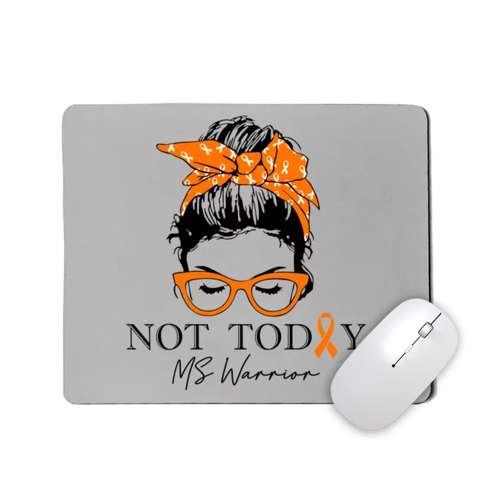 Wo Multiple Sclerosis Awareness Messy Bun Ms Warrior Gift Mousepad