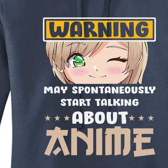 Warning May Spontaneously Start Talking About Anime Women's Pullover Hoodie