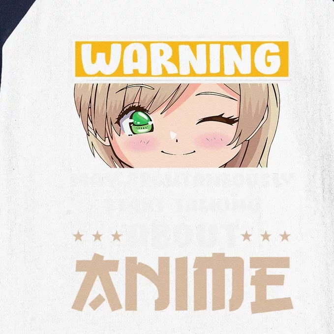 Warning May Spontaneously Start Talking About Anime Baseball Sleeve Shirt