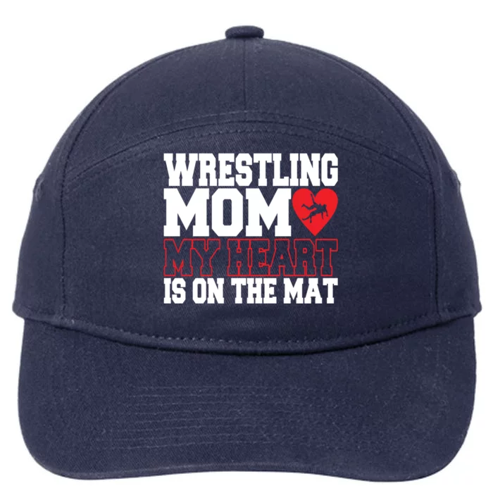 Wrestling Mom Style Freestyle Wrestling Cute Gift 7-Panel Snapback Hat