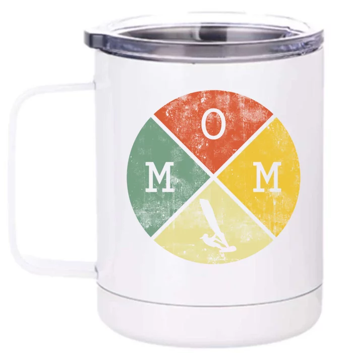 Windsurfing Mom Surfing Windsurfer Windsurf Retro Vintage Gift Front & Back 12oz Stainless Steel Tumbler Cup