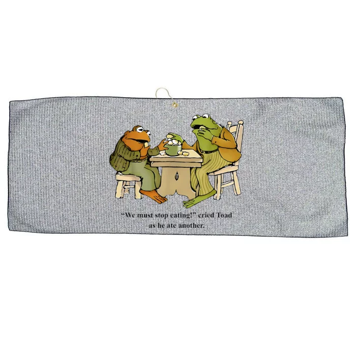 We Must Stop Eating Cried Toad As He Ate Another Frog Toad Large Microfiber Waffle Golf Towel