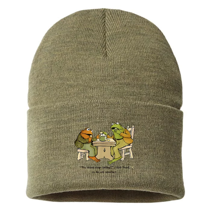 We Must Stop Eating Cried Toad As He Ate Another Frog Toad Sustainable Knit Beanie