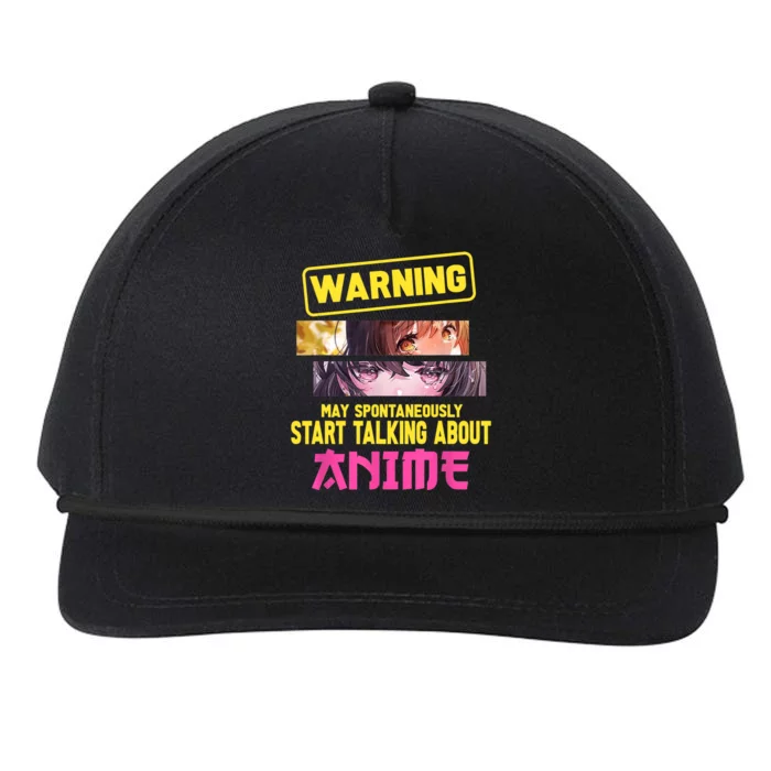 Warning May Spontaneously Start Talking About Anime Gift Snapback Five-Panel Rope Hat