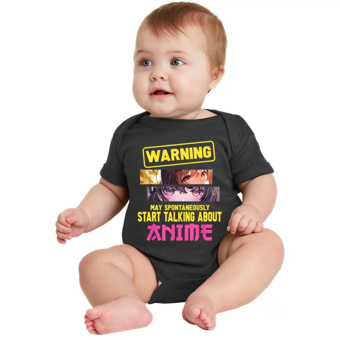 Warning May Spontaneously Start Talking About Anime Gift Baby Bodysuit