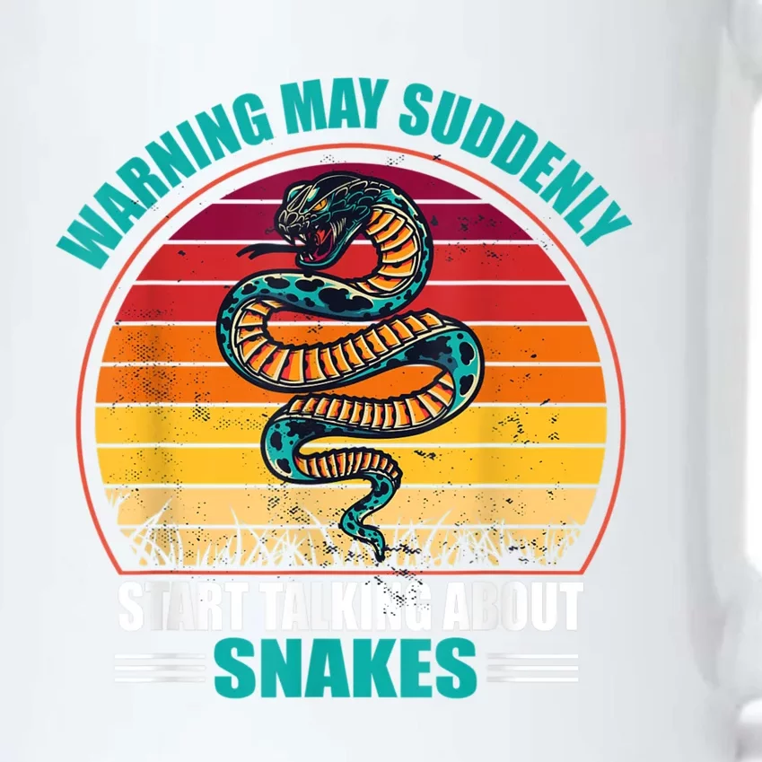 Warning May Suddenly Start Talking About Snakes Retro Snake Black Color Changing Mug