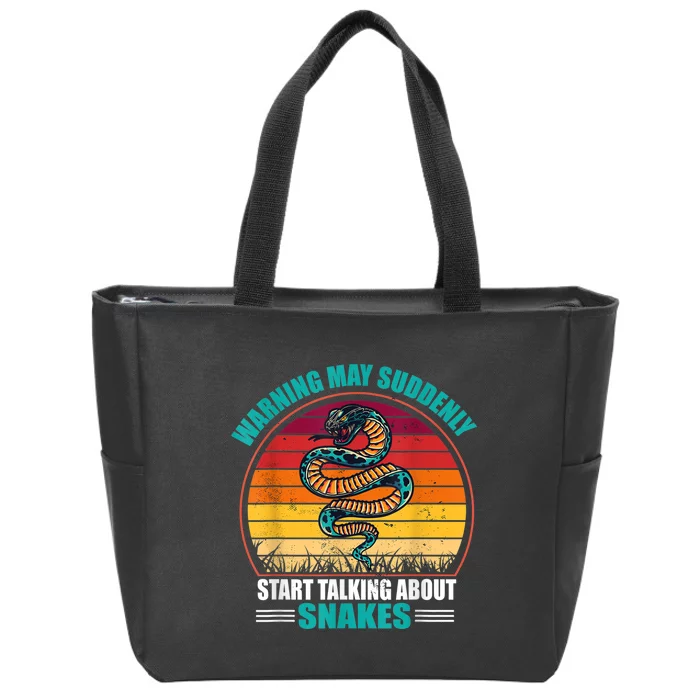 Warning May Suddenly Start Talking About Snakes Retro Snake Zip Tote Bag