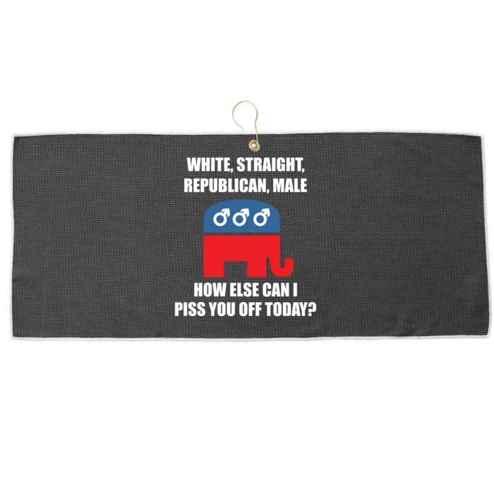 White Male Straight Republican | Funny Republican Gifts Large Microfiber Waffle Golf Towel