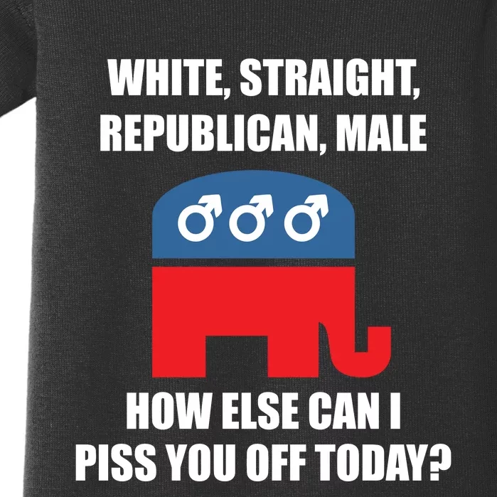 White Male Straight Republican | Funny Republican Gifts Baby Bodysuit