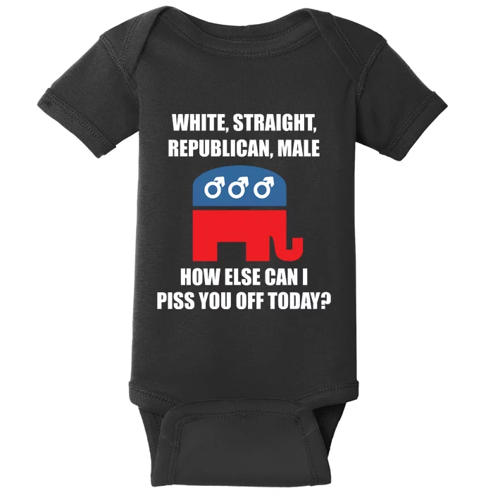 White Male Straight Republican | Funny Republican Gifts Baby Bodysuit