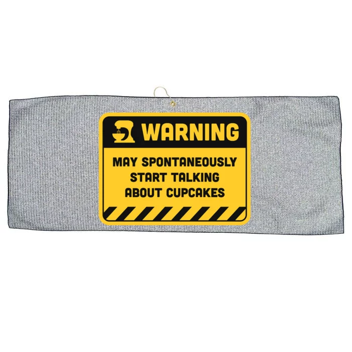 Warning May Spontaneously Start Talking About Cupcakes Meaningful Gift Large Microfiber Waffle Golf Towel