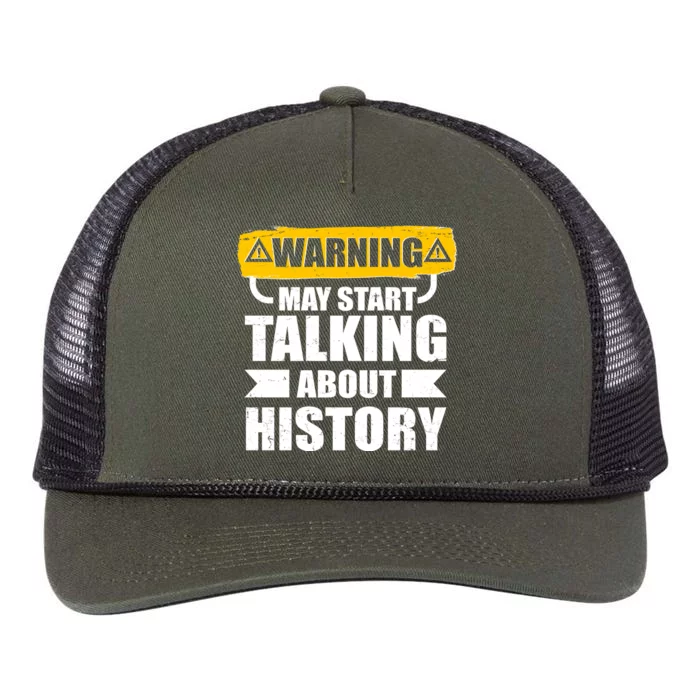 Warning May Start Talking About History Retro Rope Trucker Hat Cap