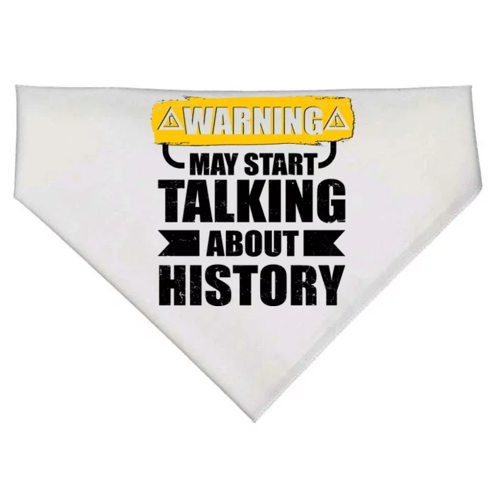 Warning May Start Talking About History USA-Made Doggie Bandana