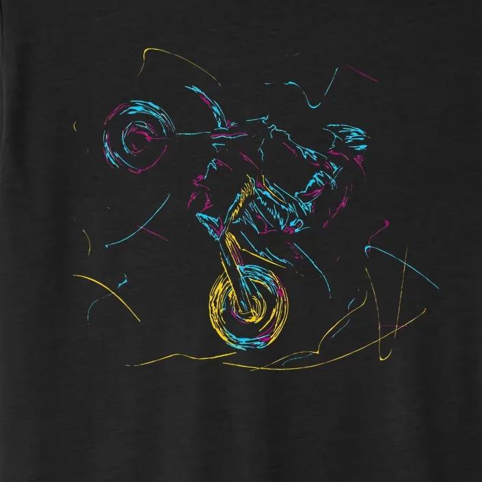 Wheelie Motocross Supermoto Supermotard Enduro Abstract ChromaSoft Performance T-Shirt