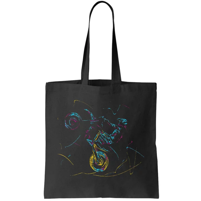 Wheelie Motocross Supermoto Supermotard Enduro Abstract Tote Bag