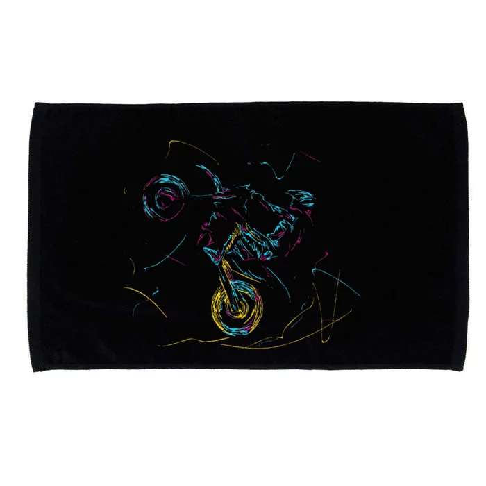 Wheelie Motocross Supermoto Supermotard Enduro Abstract Microfiber Hand Towel