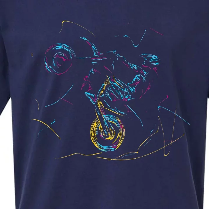 Wheelie Motocross Supermoto Supermotard Enduro Abstract Sueded Cloud Jersey T-Shirt