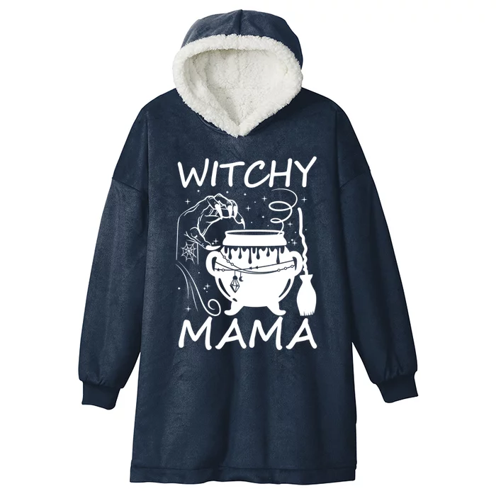 Witchy Mama Spooky Halloween Funny Witch Mom Wife Gift Hooded Wearable Blanket