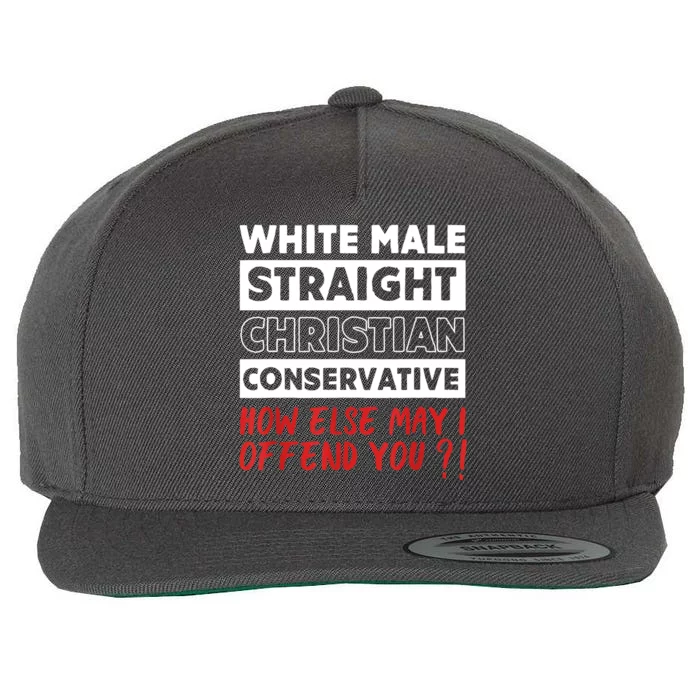 White Male Straight Christian Conservative Republicans Wool Snapback Cap