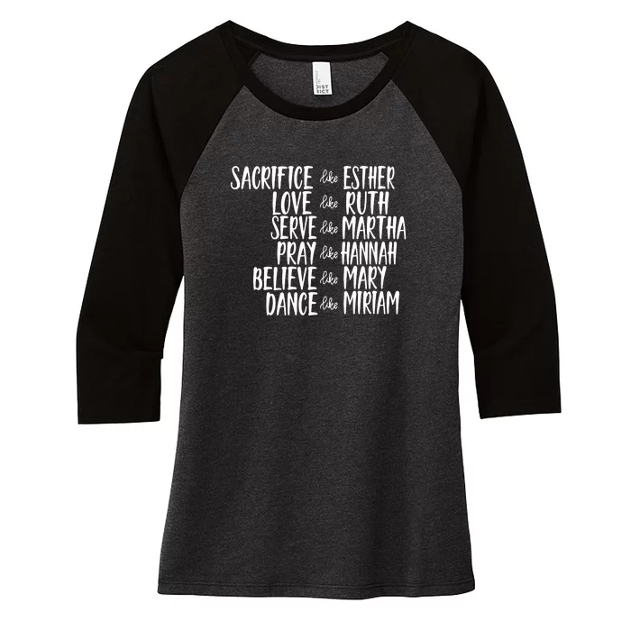 Womens Mens Sacrifice Like Esther Christian Bible Love Pray Women's Tri-Blend 3/4-Sleeve Raglan Shirt