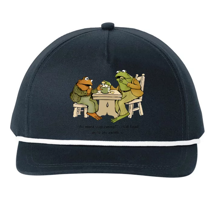 We Must Stop Eating Cried Toad As He Ate Another Frog Toad Snapback Five-Panel Rope Hat