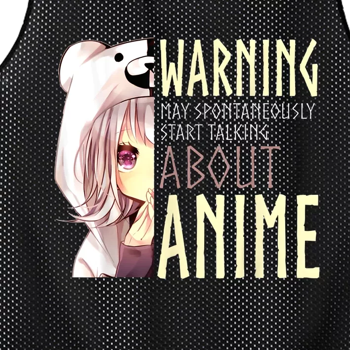 Warning May Spontaneously Start Talking About Anime Mesh Reversible Basketball Jersey Tank