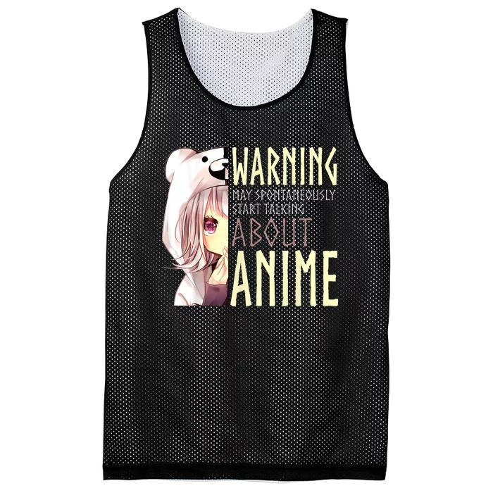 Warning May Spontaneously Start Talking About Anime Mesh Reversible Basketball Jersey Tank