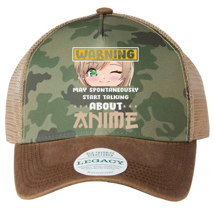 Warning May Spontaneously Talk About Anime Funny Manga Legacy Tie Dye Trucker Hat