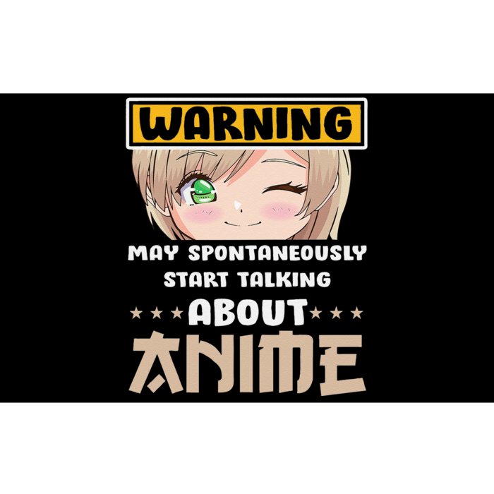 Warning May Spontaneously Talk About Anime Funny Manga Bumper Sticker