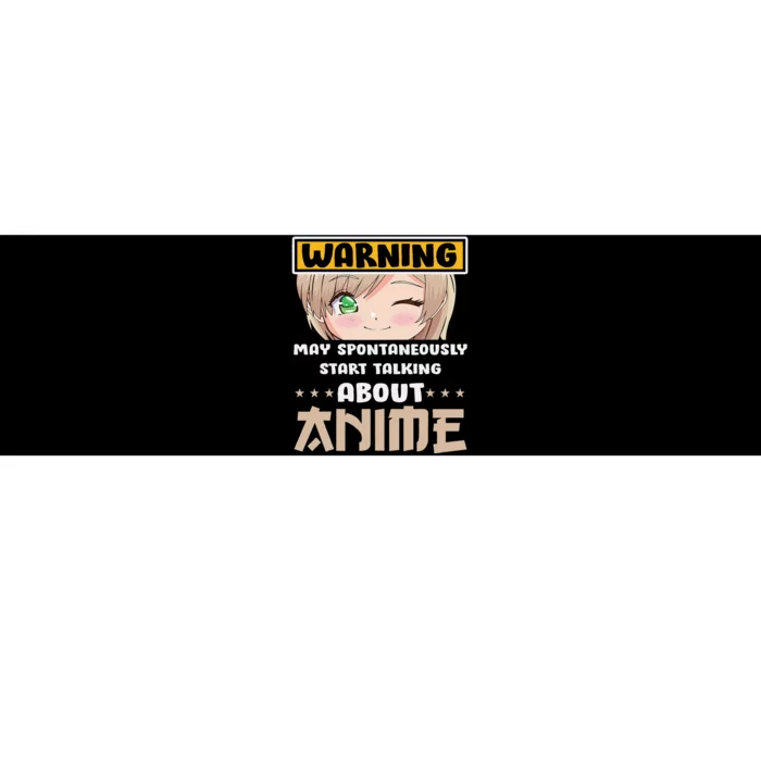 Warning May Spontaneously Talk About Anime Funny Manga Bumper Sticker