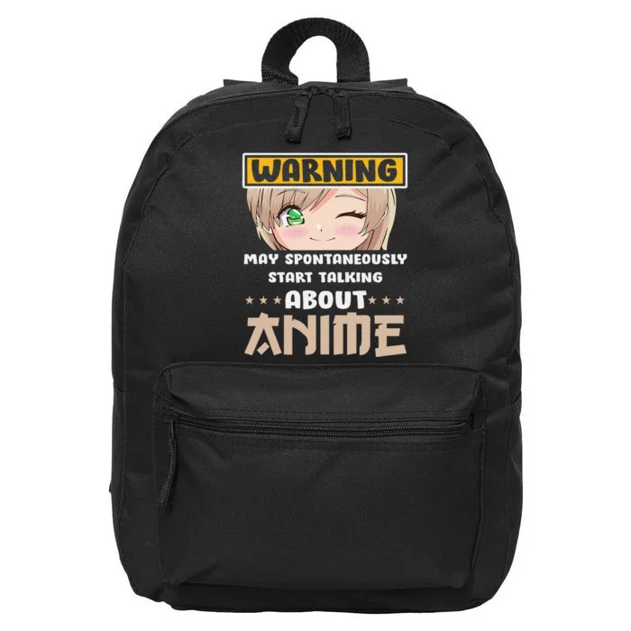 Warning May Spontaneously Talk About Anime Funny Manga 16 in Basic Backpack