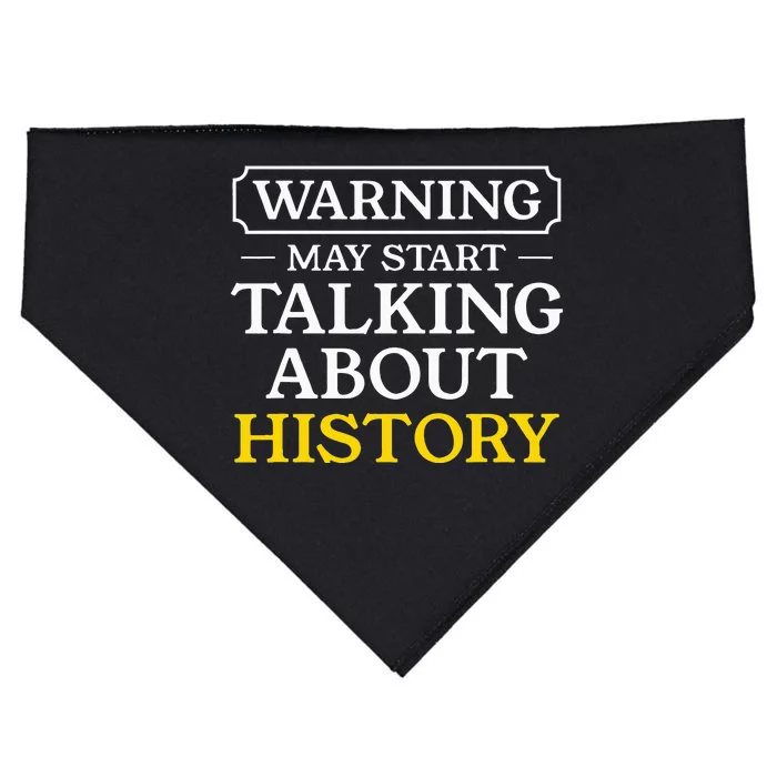 Warning May Start Talking About History Funny Historians USA-Made Doggie Bandana