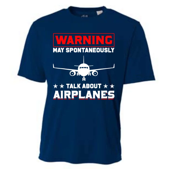 Warning May Spontaneously Talk About Airplanes Pilot Cooling Performance Crew T-Shirt