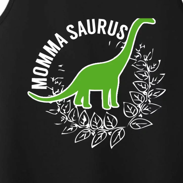 Wo Momma Saurus Dinosaur Mother's Day Gift Performance Tank