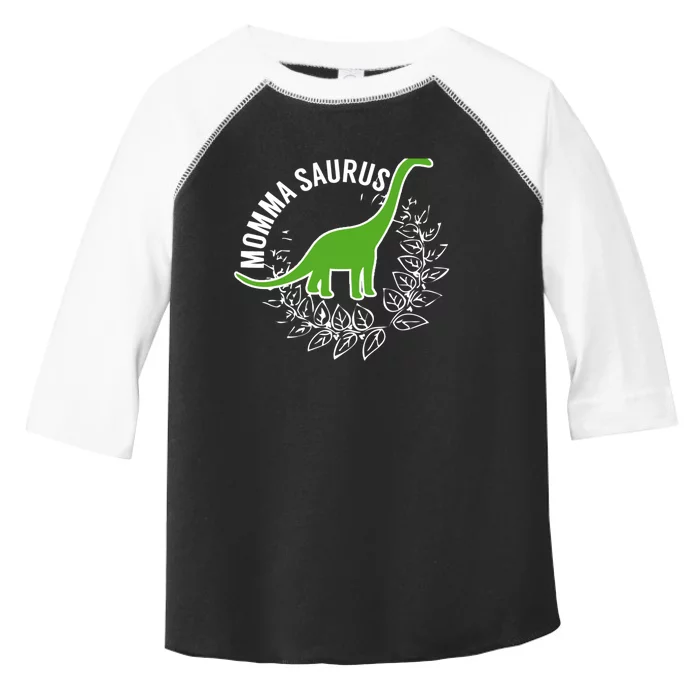 Wo Momma Saurus Dinosaur Mother's Day Gift Toddler Fine Jersey T-Shirt