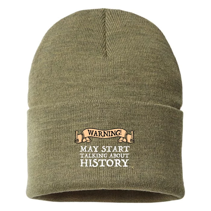 Warning! May Start Talking About History Sustainable Knit Beanie