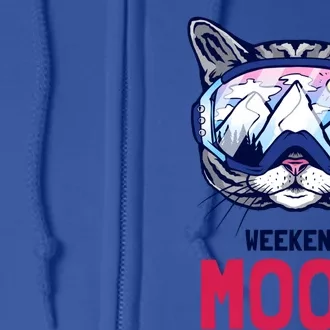 Weekend Mood Skiing Mountain Panorama Ski Goggles Cats Gift Full Zip Hoodie