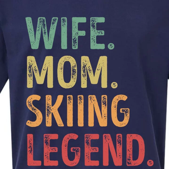 Wife Mom Skiing Legend Cute Gift Sueded Cloud Jersey T-Shirt