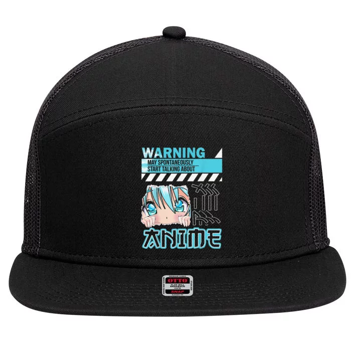 Warning May Spontaneously Talk About Anime Funny Manga 7 Panel Mesh Trucker Snapback Hat