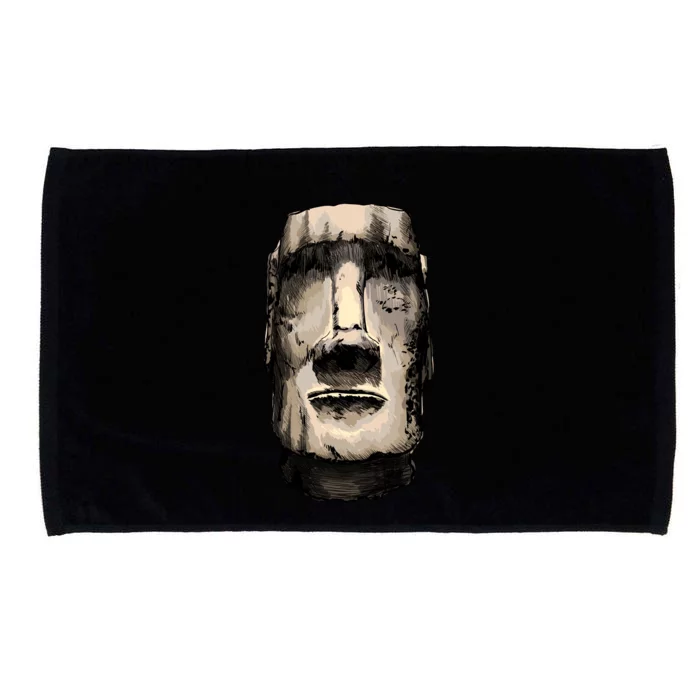 Watercolor Moai Statue Microfiber Hand Towel