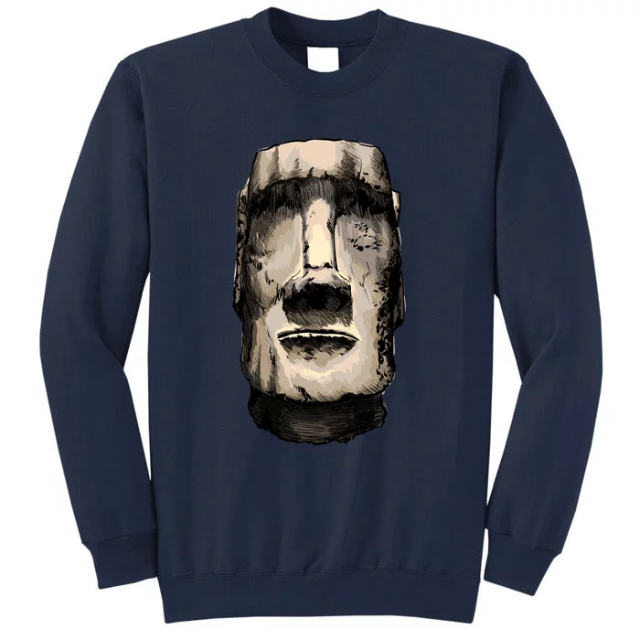 Watercolor Moai Statue Tall Sweatshirt