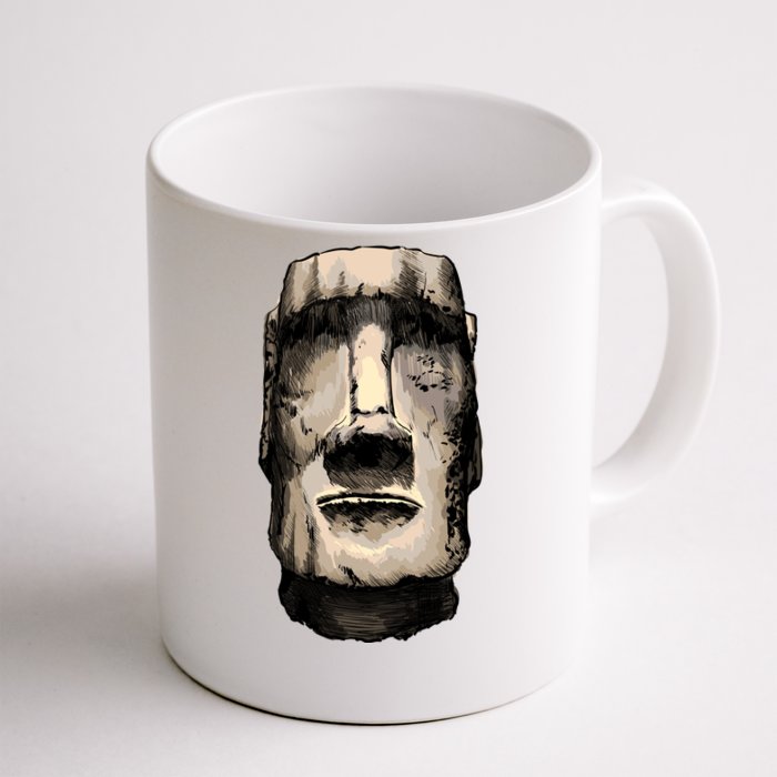 Watercolor Moai Statue Front & Back Coffee Mug