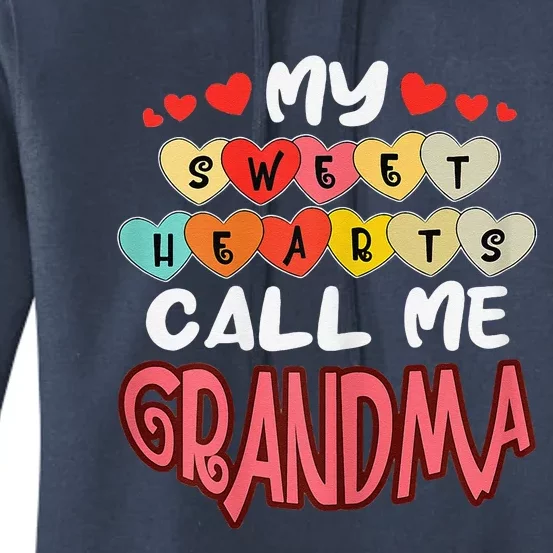 Women's My Sweethearts Call Me Grandma Valentines Day Women's Pullover Hoodie