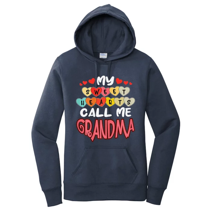 Women's My Sweethearts Call Me Grandma Valentines Day Women's Pullover Hoodie