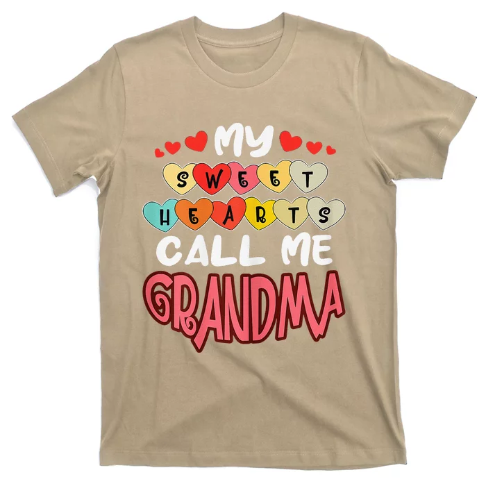 Women's My Sweethearts Call Me Grandma Valentines Day T-Shirt