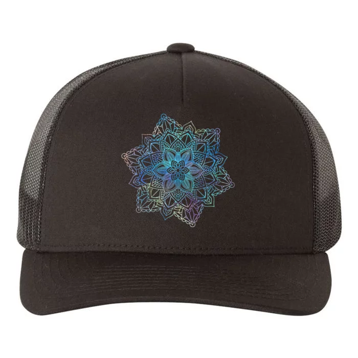 Watercolor Mandala Sacred Fractal Geometry Art Good Vibe Yupoong Adult 5-Panel Trucker Hat