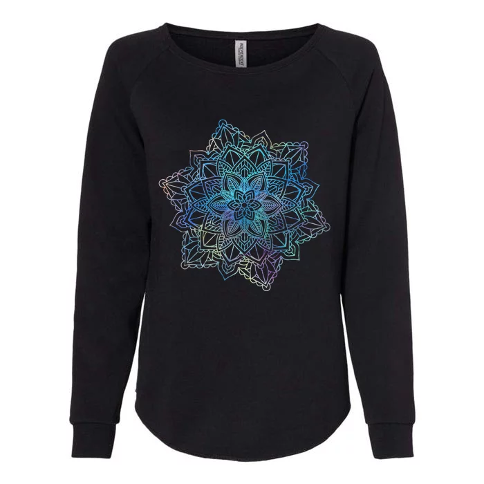 Watercolor Mandala Sacred Fractal Geometry Art Good Vibe Womens California Wash Sweatshirt