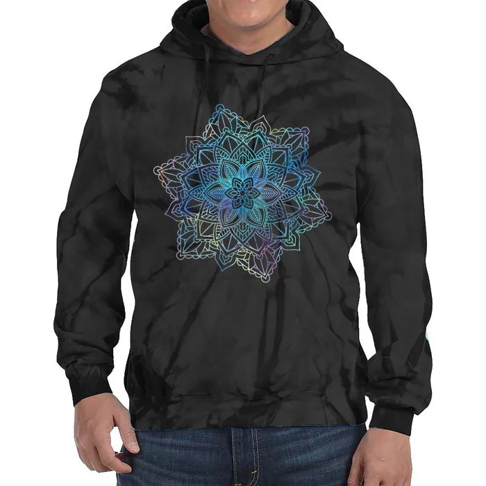 Watercolor Mandala Sacred Fractal Geometry Art Good Vibe Tie Dye Hoodie