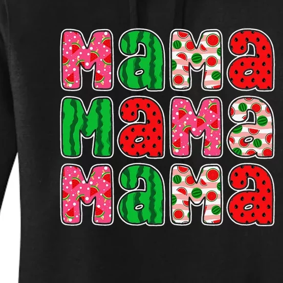 Watermelon Mama Summer Tropical Fruit Lovers Mom Women's Pullover Hoodie